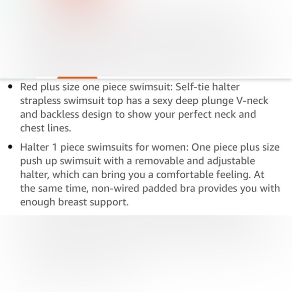 NWT Daci V Neck Halter One Piece Red Bathing Suit Size 18W - Picture 10 of 13